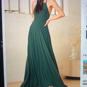 “mythical kind of love” dark green maxi dress - small - lulu’s